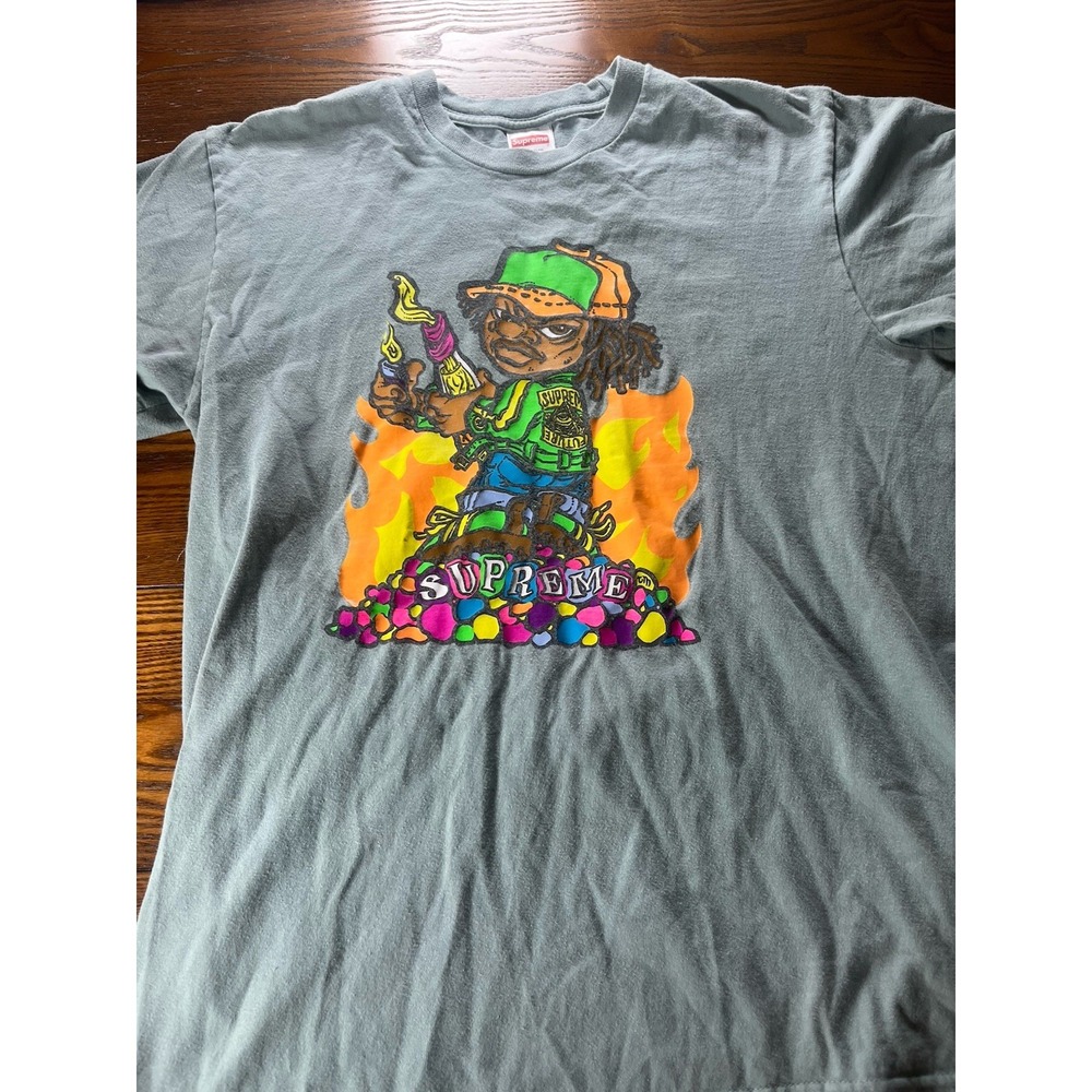 Supreme T-Shirt Men's Small Molotov SS19 Dark Sage Size Men's Medium Made USA